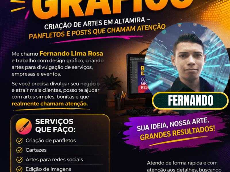 Criação de Artes em Altamira – Panfletos e posts que chamam atenção