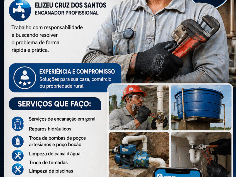 Encanador em Altamira – Vazamentos, bombas e serviços hidráulicos - Elizeu Cruz
