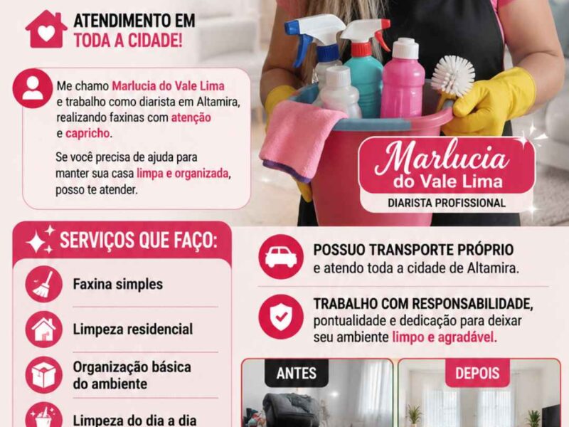 Diarista em Altamira – Marlucia do Vale