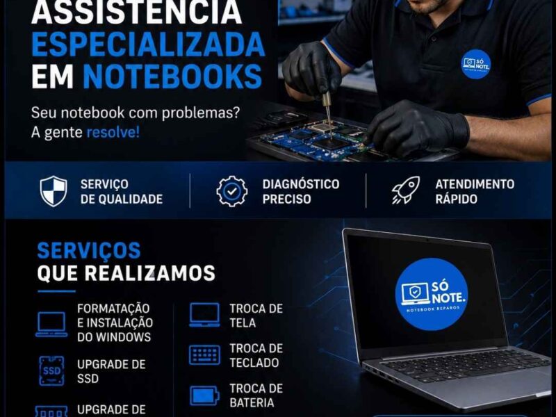 Assistência Técnica em Notebooks em Altamira | Formatação, Upgrade SSD e Reparos – Só Note
