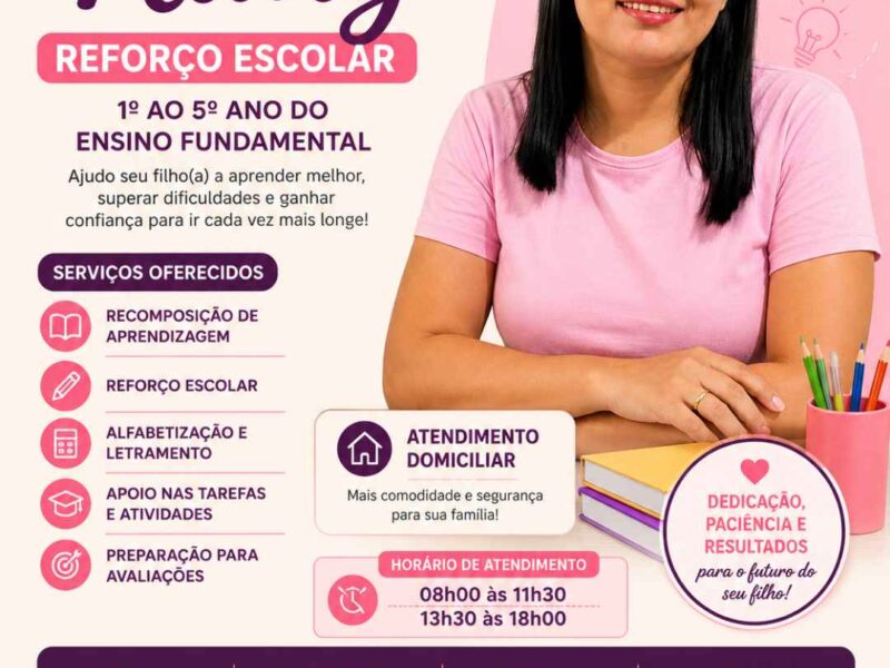 Reforço Escolar em Altamira | Profª Naily | 1º ao 5º Ano
